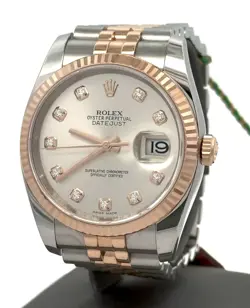 PRE-OWNED ROLEX DATEJUST 36MM SAND DUST DIAL - 116231 - ROSE GOLD/STEEL S108296