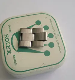 ROLEX VINTAGE 2  GENUINE SWISS LINKS FOR 19MM STEEL RIVETED 6635 OR 7205