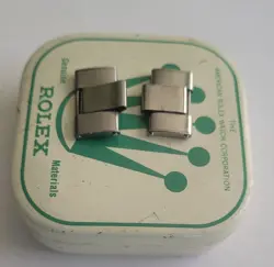 ROLEX VINTAGE 2 X GENUINE SWISS LINKS FOR 19MM STEEL RIVETED 6635 OR 7205