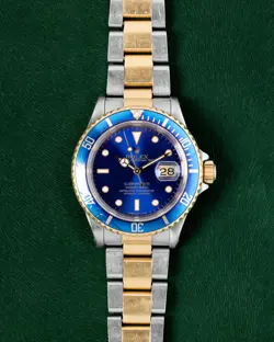 ROLEX SUBMARINER  16613 40MM BLUE DIAL GOLD AND STEEL MEN'S WATCH