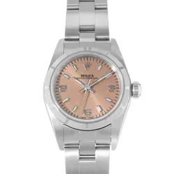 ROLEX OYSTER PERPETUAL 24 76030 PINK ARABIC STEEL OYSTER LADIES WATCH 2000
