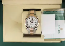 2018 ROLEX DATEJUST 126201 WHITE ROMAN DIAL TT RG OYSTER ROSE WITH PAPERS 36MM