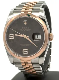 PRE-OWNED ROLEX DATEJUST 36MM CHOCOLATE BROWN DIAL - 116201 - ROSE G/SS, S15719