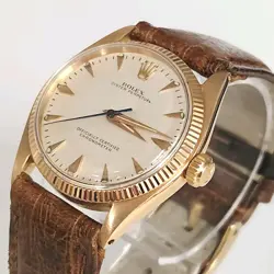 31MM VINTAGE ROLEX 18K ROSE GOLD OYSTER PERPETUAL WATCH