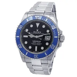 ROLEX SUBMARINER DATE COOKIE MONSTER 18K WHITE GOLD OYSTER BLACK WATCH 126619LB