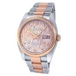 ROLEX DATEJUST 18K ROSE GOLD STAINLESS STEEL OYSTER PINK JUBILEE WATCH 116201