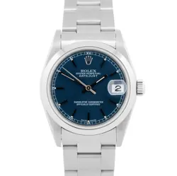 PAPERS LADIES ROLEX DATEJUST BLUE 31MM STAINLESS STEEL OYSTER WATCH 78240 BOX