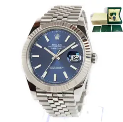 2022 ROLEX DATEJUST 126334 41MM BLUE DIAL FLUTED JUBILEE BOX PAPERS