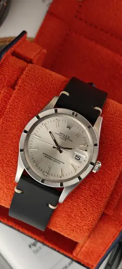 ROLEX OYSTER PERPETUAL DATE 15010 SILVER CHAMPAGNE DIAL | 34MM | 1984 | SERVICED