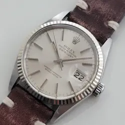 ROLEX 16014 DATEJUST 36MM 18K WHITE GOLD SS MENS AUTOMATIC 1970S VINTAGE RA518