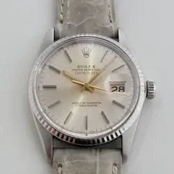 ROLEX DATEJUST 16014 36MM 18K WHITE GOLD SS MENS 1970S AUTOMATIC SWISS RA332G