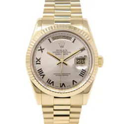 ROLEX DAY-DATE PRESIDENT YELLOW GOLD 118238 LIGHT CHAMPAGNE ROMAN - PRE-OWNED