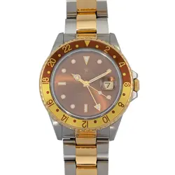 ROLEX 16713 GMT-MASTER II ROOTBEER TIGER EYE 40MM 1995 BOX & RSC