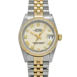 ROLEX DATEJUST 68273 IVORY CASE SIZE 31×31MM UNISEX USED WATCH #81217