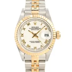 ROLEX DATEJUST 69173 WHITE CASE SIZE 26MM LADIES USED WATCH #87547
