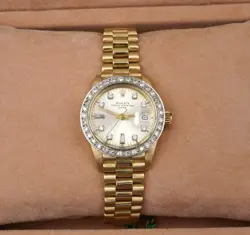 LADIES ROLEX 18K YELLOW GOLD DIAMOND BEZEL WATCH 6917 26MM PRESIDENT BOX COXXXX