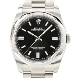 ROLEX OYSTER PERPETUAL 116,000 BLACK CASE SIZE 36MM MEN'S USED WATCH #8107