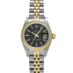 ROLEX DATEJUST 79173 BLACK CASE SIZE 26×26MM LADIES USED WATCH #81567
