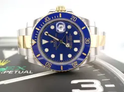 Nice Condition - 18k Bluesy - Rolex Submariner 116613LB - Fully Linked
