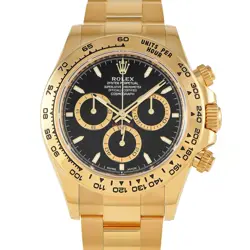 ROLEX DAYTONA BLACK DIAL YELLOW GOLD OYSTER WATCH 126508