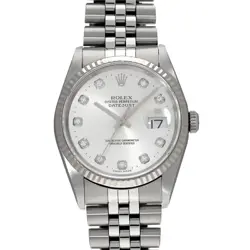 ROLEX DATEJUST 16234G SILVER CASE SIZE 36×36MM MEN'S USED WATCH #81227