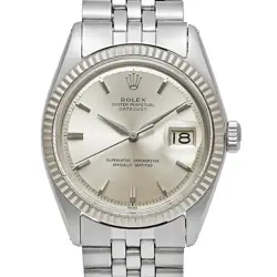 ROLEX DATEJUST 1601/4 SILVER CASE SIZE 36MM X 36MM MEN'S USED WATCH #8107
