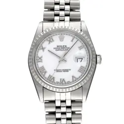 ROLEX 16220 WHITE CASE SIZE 36×36MM BAND SIZE 18.5CM USED WATCH #8177