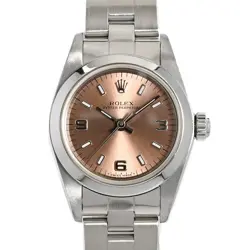 ROLEX OYSTER PERPETUAL 76080 PINK CASE SIZE 24MM LADIES USED WATCH #8177