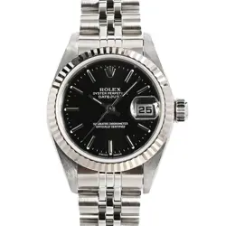 ROLEX DATEJUST 79174 BLACK CASE SIZE 26MM LADIES USED WATCH #87927
