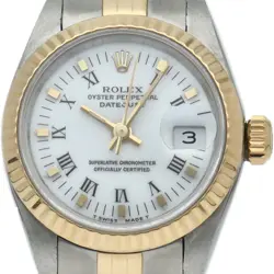 ROLEX DATEJUST LADIES WATCH 69173(X) K18YG/STAINLESS STEEL WOMENWATCH WHITE USED