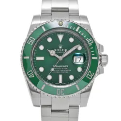 ROLEX SUBMARINER DATE 116610LV GREEN CASE SIZE 40×40MM MEN'S USED WATCH #8237