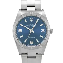 ROLEX AIR KING 14010M BLUE CASE SIZE 34×34MM MEN'S USED WATCH #8137