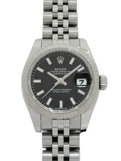 ROLEX DATEJUST 179174 BLACK CASE SIZE 26MM LADIES USED WATCH #81337