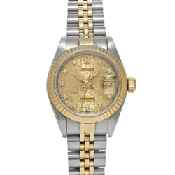ROLEX DATEJUST 69173G CHAMPAGNE COMPUTER/DIAMOND WATCH 680617