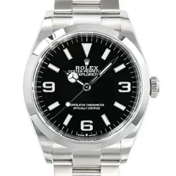 ROLEX EXPLORER 36 124270 BLACK CASE SIZE 36MM MEN'S USED WATCH #8387