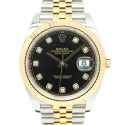 ROLEX DATEJUST 41 126333G BLACK MEN'S USED WATCH #8137