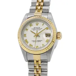 ROLEX DATEJUST 26MM STEEL 18K YELLOW GOLD IVORY PYRAMID DIAL 69173