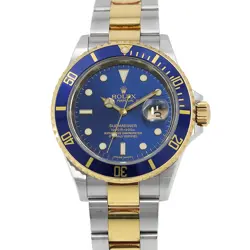 ROLEX SUBMARINER - DATE 40MM STEEL 18K YELLOW GOLD BLUE DIAL 16613