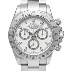 ROLEX DAYTONA 116520 WHITE CASE SIZE 40MM X 40MM MEN'S USED WATCH #8327
