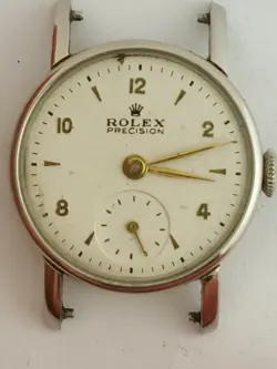 GENUINE ROLEX PRECISION STAINLESS STEEL VINTAGE WATCH, 22MM CASE (15)