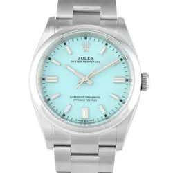 ROLEX OYSTER PERPETUAL 36 TURQUOISE DIAL STEEL WATCH 126000-0006