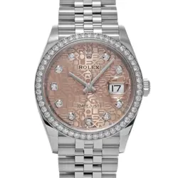 ROLEX DATEJUST 36 126284RBR PINK COMPUTER/DIAMOND WATCH 684779