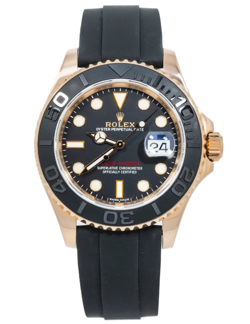 ROLEX YACHT-MASTER 116655 AUTOMATIC 18K ROSE GOLD BLACK DIAL MEN'S WATCH 40MM