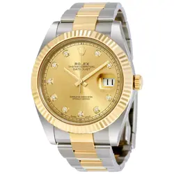 ROLEX DATEJUST 41 CHAMPAGNE DIAMOND DIAL STEEL AND 18K YELLOW GOLD OYSTER MEN'S