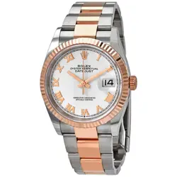 ROLEX DATEJUST 36 AUTOMATIC WHITE DIAL MEN'S STEEL AND 18KT EVEROSE GOLD OYSTER