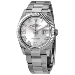 ROLEX DATEJUST 36 SILVER DIAMOND DIAL AUTOMATIC LADIES OYSTER WATCH 126234SRDO