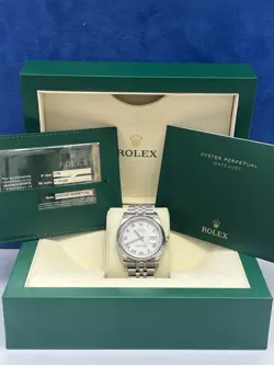 ROLEX DATEJUST 116200 SILVER JUBILEE BRACELET SMOOTH BEZEL 36MM BOX & PAPERS