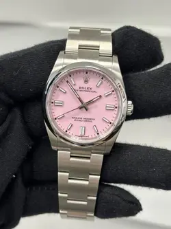 2025 ROLEX OYSTER PERPETUAL 126000 CANDY PINK DIAL STAINLESS STEEL BOX PAPER