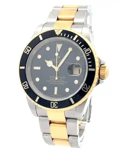 ROLEX 2000 SUBMARINER - 16613 TWO TONE BLACK DIAL WATCH W/ PAPERWORK ONLY