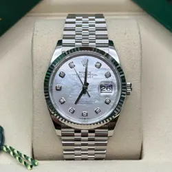 ROLEX DATEJUST 36 NEW 2025 MOTHER OF PEARL DIAMOND DIAL STEEL JUBILEE